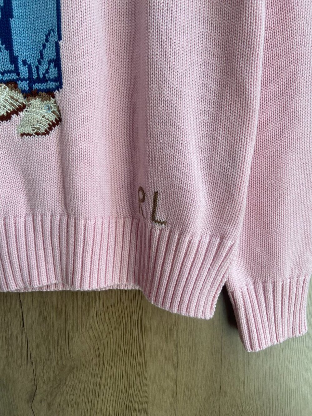 Polo Ralph Lauren Pink Bear Crewneck Knit Sweater - Picture 4 of 5